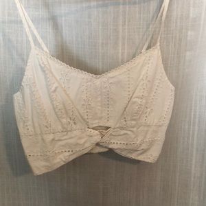 Forever 21 white crochet cropped top